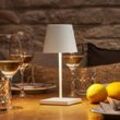 LED-Akkutischlampe Nuindie mini, USB-C, weiß, IP54, dimmbar