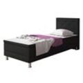 Boxspringbett Esra 90x200 Webstoff Schwarz