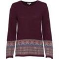 Baumwoll-Mix-Pullover, Jacquard beere, 44/46