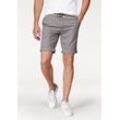 Chinoshorts BRUNO BANANI, Herren, Gr. 30, N-Gr, grau, Twill, Obermaterial: 100% Baumwolle, unifarben, casual, slim fit knieumspielend, Hosen, inklusive Gürtel