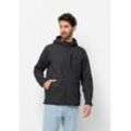 Fleecejacke JACK WOLFSKIN "TANNENSPUR HOODED JKT M", Herren, Gr. M (50), schwarz, Obermaterial: 100% Polyester; Kontrast: 100% Polyamid ; Futter: 100% Polyester, Jacken