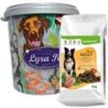 4 kg Lecker.Pet® Luna's Adult Strauß mit Kartoffel & Apfel Hundefutter Trockenfutter Vollnahrung in 30 L Tonne