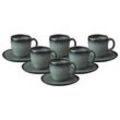 like. by Villeroy & Boch Kaffeetassen mit Untertassen Lave 190 ml 6er Set