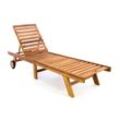 VCM Sonnenliege Gartenliege 200x57x34cm Liegestuhl Teakholz klappbar