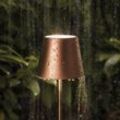 LED-Akkutischlampe Nuindie, USB-C, bronze, IP54, dimmbar