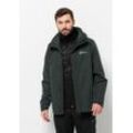 3-in-1-Funktionsjacke JACK WOLFSKIN "LUNTAL 3IN1 JKT M", Herren, Gr. L (52), grün (schwarz, olive), Obermaterial: 100% Polyester; Futter: 100% Polyester; Innenmaterial: 94% Polyester, 6% Elastan; Füllung: 100% Polyester, Jacken