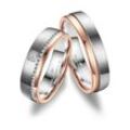 Partnerring MARRYA "Titan Ringe Trauringe Eheringe Partnerringe" Gr. 48, rosa (damen ring, silber, rosé), Fingerringe, Damen, 48, Titan