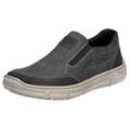 Slipper RIEKER Gr. 45, grau (grau, schwarz), Herren, Lederimitat, Schuhe, Slip-on Sneaker, Halbschuh, Schlupfschuh mit beidseitigem Gummizug