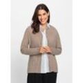 Strickjacke INSPIRATIONEN Gr. 36, beige (sesam, meliert) Damen Strickjacken