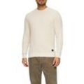 Strickpullover S.OLIVER Gr. L, beige (ecru) Herren Pullover mit Rundhalsausschnitt