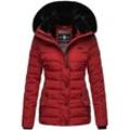 Steppjacke NAVAHOO "Milianaa" Gr. S (36), rot Damen Jacken Edle Winterjacke mit weicher Kunstfell-Kapuze