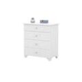 Höffner Kommode Royal White ¦ weiß ¦ Maße (cm): B: 94 H: 104 T: 54