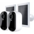 ARLO Smart Home Kamera "2 2K Outdoor Camera 2pack W/2 Solar Panel", Überwachungskameras, weißB:5,3cm H:9,33cm T:5,93cm