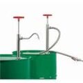 Fasspumpe, 0,35 l/Hub, Edelstahl, Eintauchtiefe 570 mm, 1,2 m PVC-Schlauch und Absperrhahn, für entzündbare Flüssigkeiten