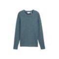 TOM TAILOR Herren Comfort Wool - Pullover mit Struktur, blau, Meliert, Gr. XXL