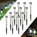 Memkey - Solarleuchten für den Außenbereich, Garten, 12 Stück, rostfreie LED-Solarlampe für den Außenbereich, IP44 wasserdichte Dekoration für Wege,