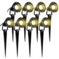 8X Gartenstrahler 4W led Gartenleuchte mit Erdspieß Rasen Licht Warmweiß Wasserdicht IP65 für Außenbereich Garten Teich Landschaft - Vingo