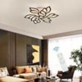 Led Deckenleuchte Dimmbare Modern Deckenlampe mit Fernbedienung Schwarz Acryl Deckenleuchten für Schlafzimmer Wohnzimmer Esszimmer Foyer (76cm)