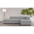 Ecksofa INOSIGN "Ecksofa Cavan mit Ottomane links oder rechts bestellbar", grau, B:270cm H:72cm T:180cm, 100% Polyester, Sofas, L-Form mit Wellenunterfederung, Maße B/T/H: 270/180/72 cm