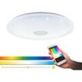 EGLO Deckenleuchte "TOTARI-C", Smart Home Deckenlampe Ø58cm, dimmbar, Weißtöne und Farben einstellbar, Lampen, weiß (weiß, chromfarben), Ø 58cm H: 13,5cm, LED Sternenhimmel