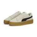 Sneaker PUMA "Smash Platform V3 Suede Sneakers Damen" Gr. 38.5, beige (pristine schwarz gold weiß) Schuhe