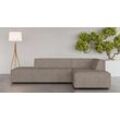 Ecksofa INOSIGN "Ecksofa Cavan mit Ottomane links oder rechts bestellbar", grau (taupe), B:270cm H:72cm T:180cm, 100% Polyester, Sofas, L-Form mit Wellenunterfederung, Maße B/T/H: 270/180/72 cm