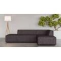 Ecksofa INOSIGN "Ecksofa Cavan mit Ottomane links oder rechts bestellbar", grau (anthrazit), B:270cm H:72cm T:180cm, 100% Polyester, Sofas, L-Form mit Wellenunterfederung, Maße B/T/H: 270/180/72 cm