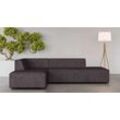 Ecksofa INOSIGN "Ecksofa Cavan mit Ottomane links oder rechts bestellbar", grau (anthrazit), B:270cm H:72cm T:180cm, 100% Polyester, Sofas, L-Form mit Wellenunterfederung, Maße B/T/H: 270/180/72 cm