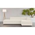 Ecksofa INOSIGN "Ecksofa Cavan mit Ottomane links oder rechts bestellbar", beige (creme), B:270cm H:72cm T:180cm, 100% Polyester, Sofas, L-Form mit Wellenunterfederung, Maße B/T/H: 270/180/72 cm