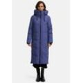 Winterjacke MARIKOO "Nadaree XVI", Damen, Gr. XS, blau (blau violet), Obermaterial: 100% Polyester; Futter: 100% Polyester; Wattierung: 100% Polyester; Ärmelfutter: 100% Polyester, Jacken, Stepp Mantel mit großer Kapuze