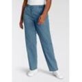 Straight-Jeans KJBRAND "Babsie" Gr. 42 (21), K-Gr, blau (denim bleach) Damen Jeans mit Stretch