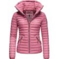 Steppjacke MARIKOO "Löwenbaby" Gr. M (38), lila (himbeere) Damen Jacken stylische Übergangsjacke mit abnehmbarer Kapuze