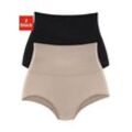 Formslip PETITE FLEUR, Damen, Gr. 32/34, schwarz (schwarz, beige), Obermaterial: 65% Baumwolle, 20% Elasthan, 15% Polyamid, unifarben, Unterhosen, aus elastischer Baumwolle, Shape wear