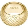 Fingerring BOSS "ASPEN, 1580589S,M,L" Gr. 58, gold (gelbgoldfarben), Fingerringe, Damen, 58, Edelstahl, 12mm