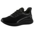 Slip-On Sneaker SKECHERS "BOBS GEO-" Gr. 35, schwarz (schwarz, uni), Damen, Textil, Schuhe, in veganer Verarbeitung