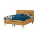 Höffner Boxspringbett Lina ¦ gelb ¦ Maße (cm): B: 144 H: 122