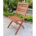 Klappstühle Balkon Metz - 45 x 57 x 93 cm (B x T x H) - 2er-Set - Gartenstühle aus geöltem Eukalyptusholz (FSC-zertifiziert) - Sitzhöhe 44 cm