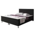 Boxspringbett Esra 180x200 Webstoff Schwarz