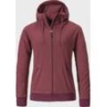 Fleecejacke SCHÖFFEL "Urban Fleece Jk Style Leveche WMS", Damen, Gr. 34, pink (3825, pink), Oberstoff : 100% Polyester Futter : 100% Polyester, modisch, relaxed fit, hoch geschlossener Ausschnitt, Langarm, Jacken