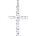 Ketten-Anhänger THOMAS SABO "Schmuck Silber 925 Anhänger Kreuz, PE939-051-14" Schmuckanhänger Gr. Silber 925 (Sterlingsilber), 4,727 g, silberfarben (silberfarben, kristallweiß, kristallweiß) Damen mit Zirkonia (synth.)