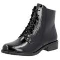 Schnürstiefelette REMONTE, Damen, Gr. 42, schwarz, Lackleder, glänzend, klassisch, Schuhe, Blockabsatz, Businessschuh, Boots mit Logoprägung an der Ferse