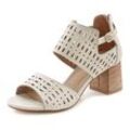 Riemchensandalette LASCANA Gr. 36, beige Damen Schuhe Sandale, Sommerschuh mit Blockabsatz und Cut-Outs VEGAN