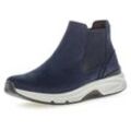 Chelseaboots GABOR ROLLINGSOFT Gr. 44, blau (dunkelblau) Damen Schuhe Stiefelette, Schlupfschuh, High Top-Sneaker mit Logo an der Ferse