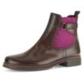 Chelseaboots GABOR Gr. 38,5, braun (mokka, orchidee) Damen Schuhe Blockabsatz, Stiefelette, Businessmode mit Stretcheinsatz