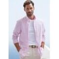 Langarmhemd JOHN DEVIN "Regular Fit", Herren, Gr. S (37/38), N-Gr, rosa (rosa, gestreift), Web, Obermaterial: 100% Baumwolle, gestreift, casual, regular fit, Rundhals, Langarm Manschette, Hemden, Streifenhemd mit Button-down-Kragen, aus reiner Baumwolle