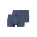 TOM TAILOR Herren Gestreifte Hip-Pants im Doppelpack, blau, Logo Print, Gr. M/5