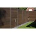 BPC Sichtschutzzaun Viborg - Walnuss - aus BPC (Bamboo Polymer Composite)