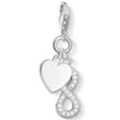 Charm-Einhänger THOMAS SABO "Herz mit Infinity, 1248-051-14" Charms bunt (silberfarben, weiß, weiß) Damen mit Zirkonia (synth.)