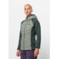 Hybridjacke JACK WOLFSKIN "ROUTEBURN PRO HYBRID W" Gr. L (42/44), grün (mint, leaf) Damen Jacken