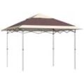 Faltpavillon Pop-Up-Zelt Gartenpavillon Rollentasche Oxford-Gewebe 3,6 x 3,6 m Dunkelbraun + khaki